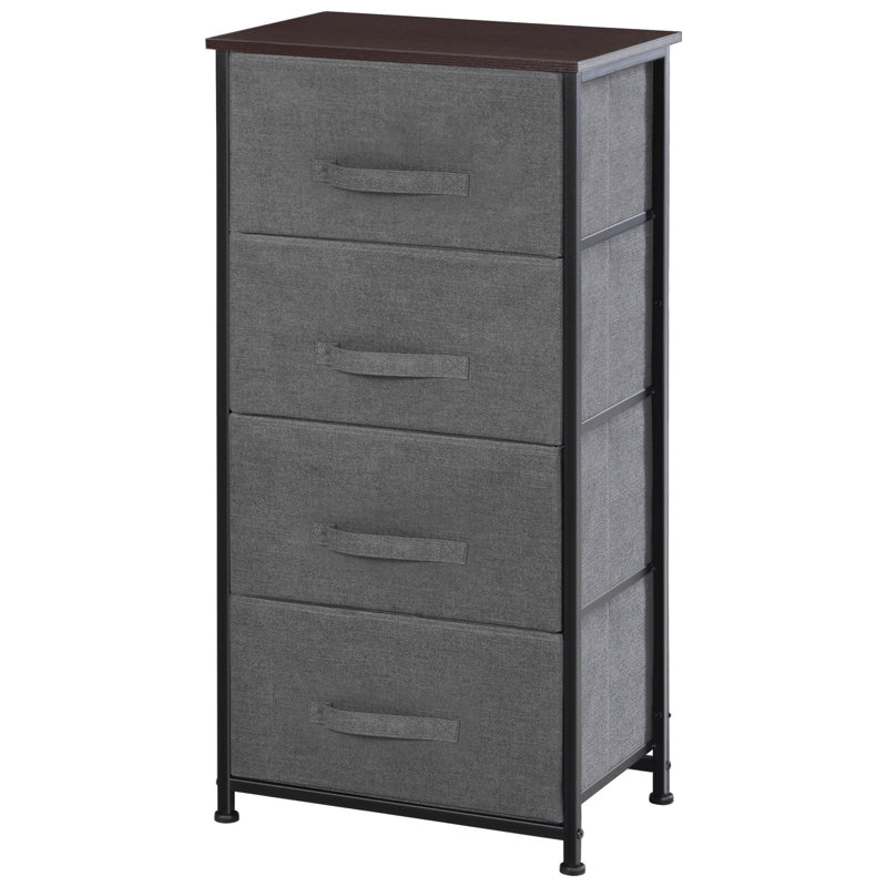 Commode de rangement 4 tiroirs Abing, Noir