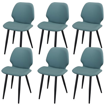 De 6 chaises de salle à manger rembourrées en cuir avec pieds en métal pour la cuisine, le restaurant et les espaces de réunion