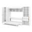 Lit double escamotable avec garde-robe de rangement, tiroir, tablettes ouvertes, armoire murale pliante en bois pour adulte