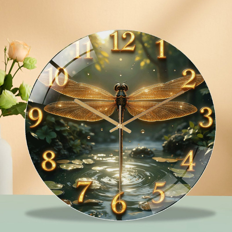 Horloge murale libellule 12 po