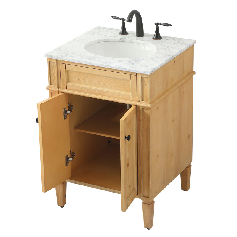 Ensemble de meuble-lavabo simple 24 po Rivers, Bois naturel