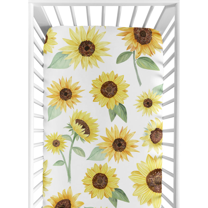 Drap-housse pour lit de bébé tournesol