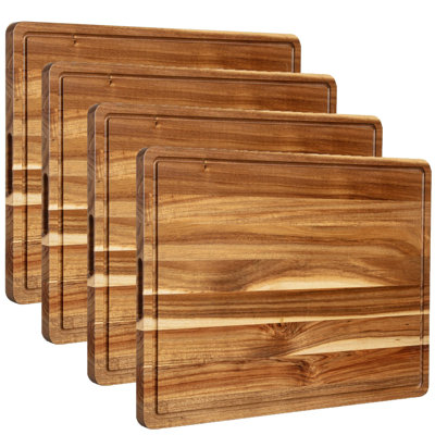 4PCS 24x18 Inch Extra Large Acacia Wood Cutting Board for Vegetables Cheese
