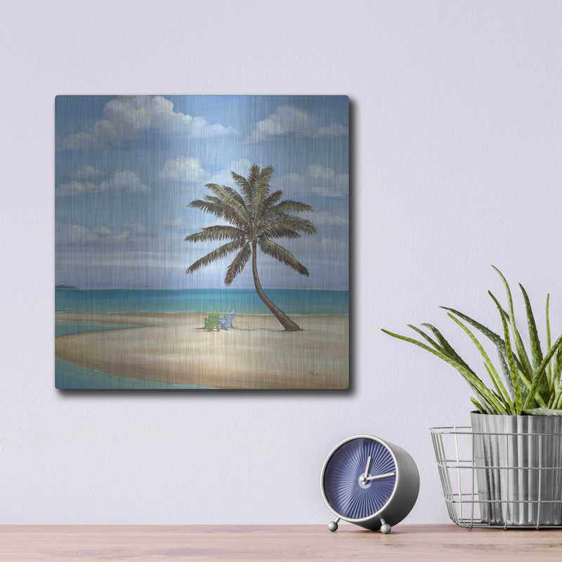 Bay Isle Home ™ «Inlet Palm II» par Paul Brent, art mural en métal, H 12 po x l 12 po