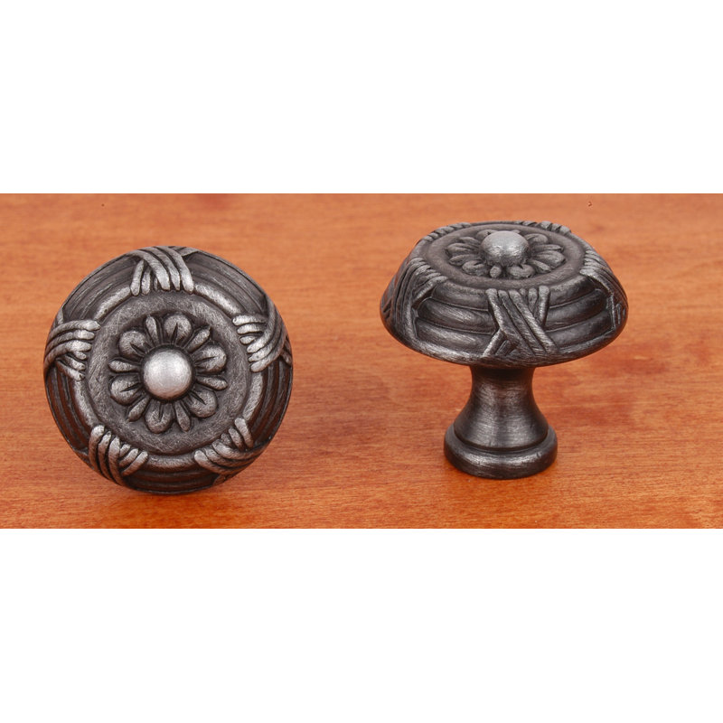 CK Series 1 1/2" Diameter Mushroom Knob, Distressed Nickel, Small