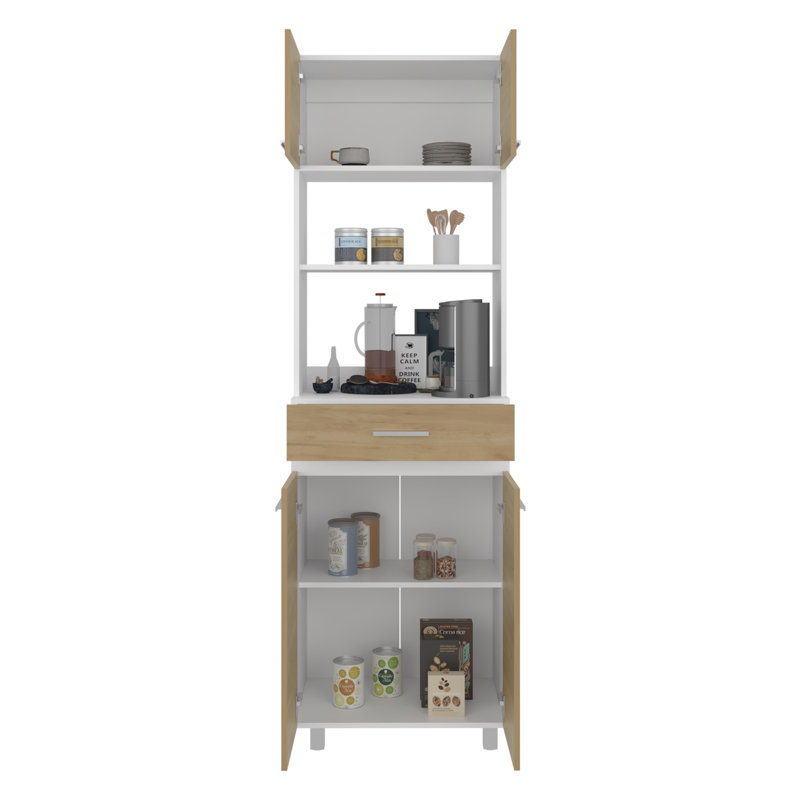 Unité de rangement de cuisine autoportante Sicilia Pantry pour la nourriture, la vaisselle ou les appareils électroménagers