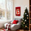 Boîte aux lettres rouge de Noël avec couronne de Noël et lettres, ensemble de 3 impressions sur toile-518212813