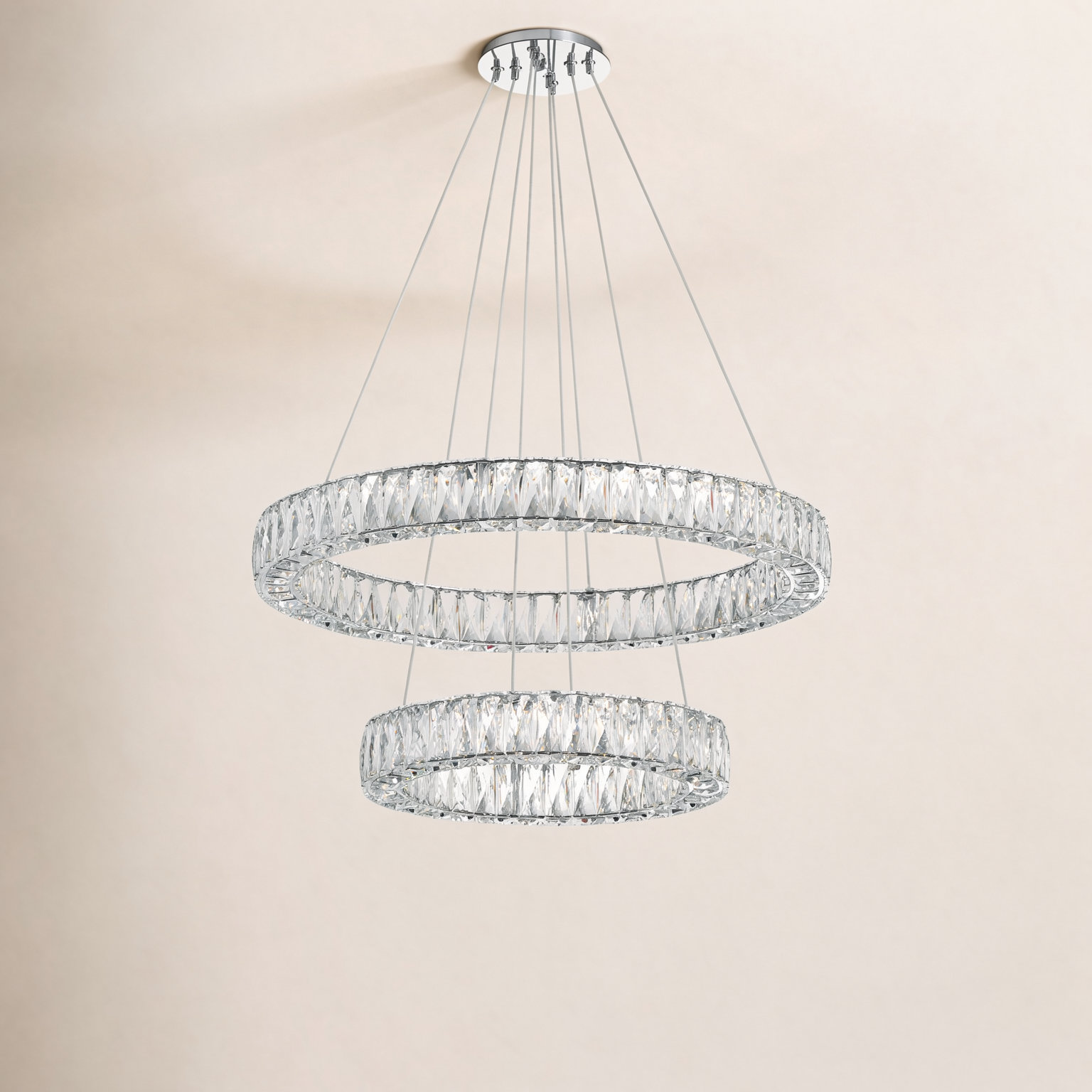 Adela Single - Light Dimmable Tiered Chandelier