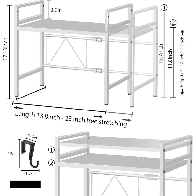 Support de four extensible pour four à micro-ondes, Blanc