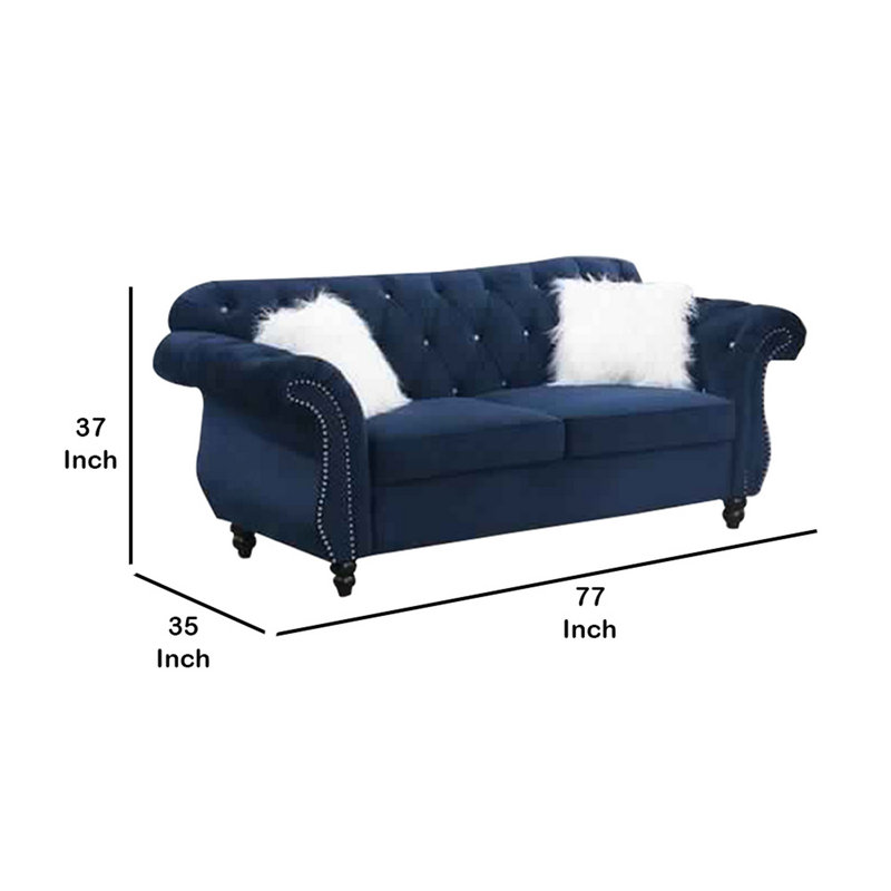 Causeuse Chesterfield Arlo, Bleu