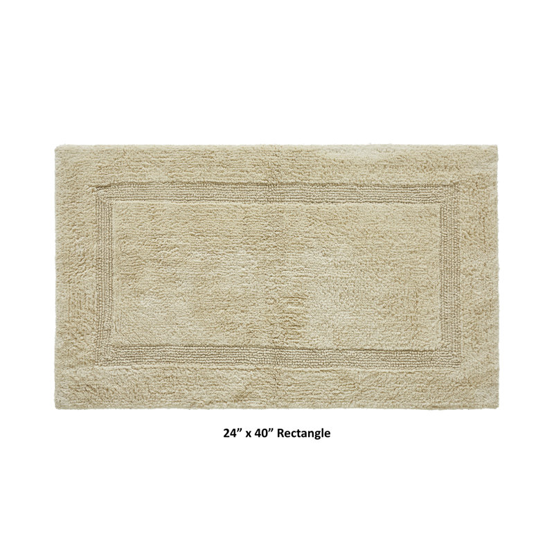 Rozanne Reversible Cotton Bath Rug, Sand, 24" x 40" Rectangle