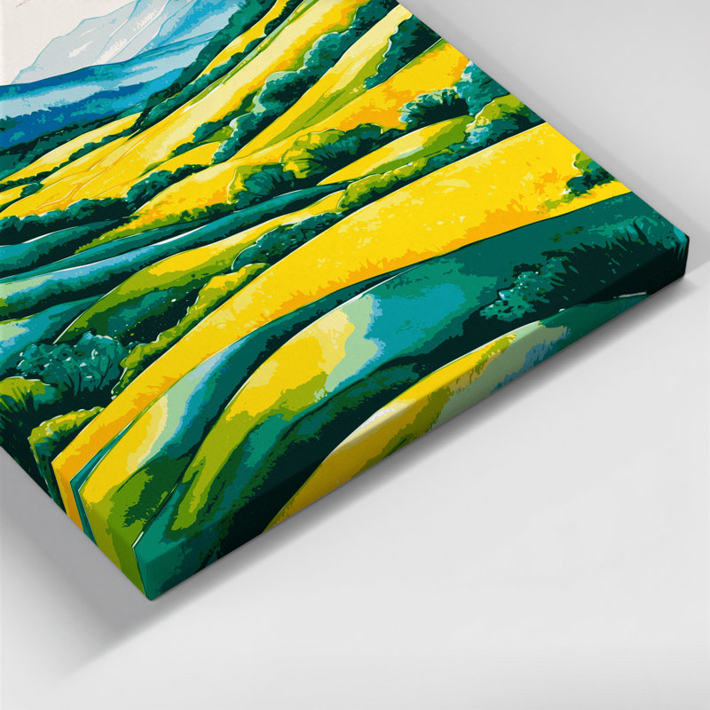 Watercolor Landscape 21 Blue Canvas Wall Art, 16" H x 20" W