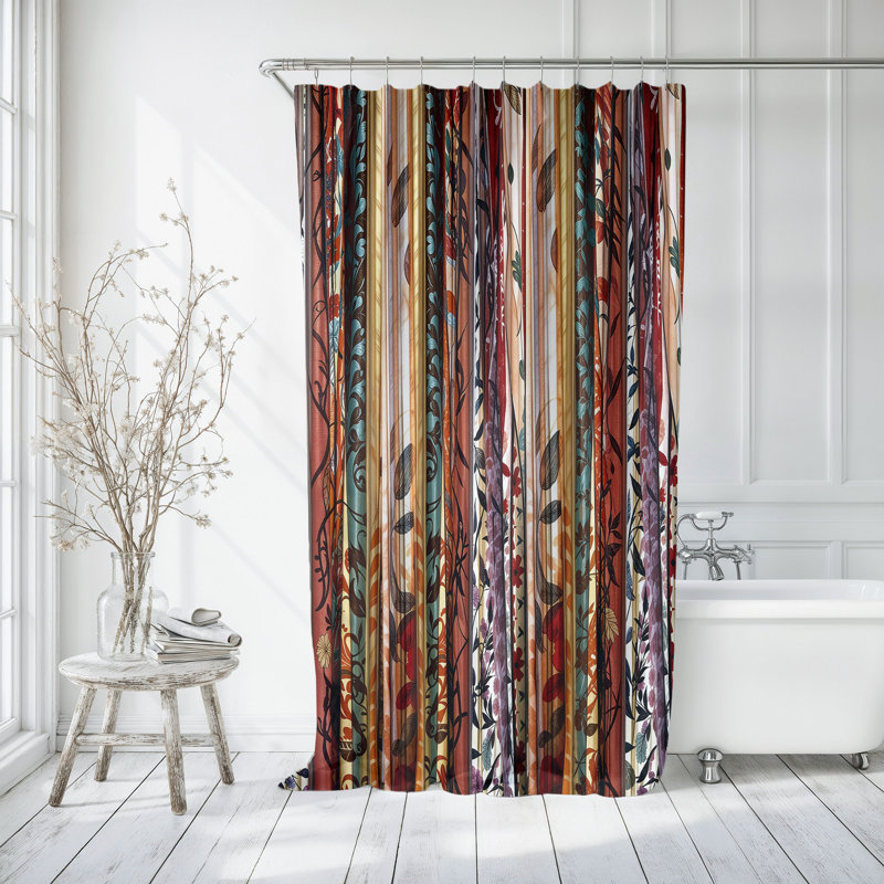 Rideau de douche simple à motif floral, 72 po x 70 po