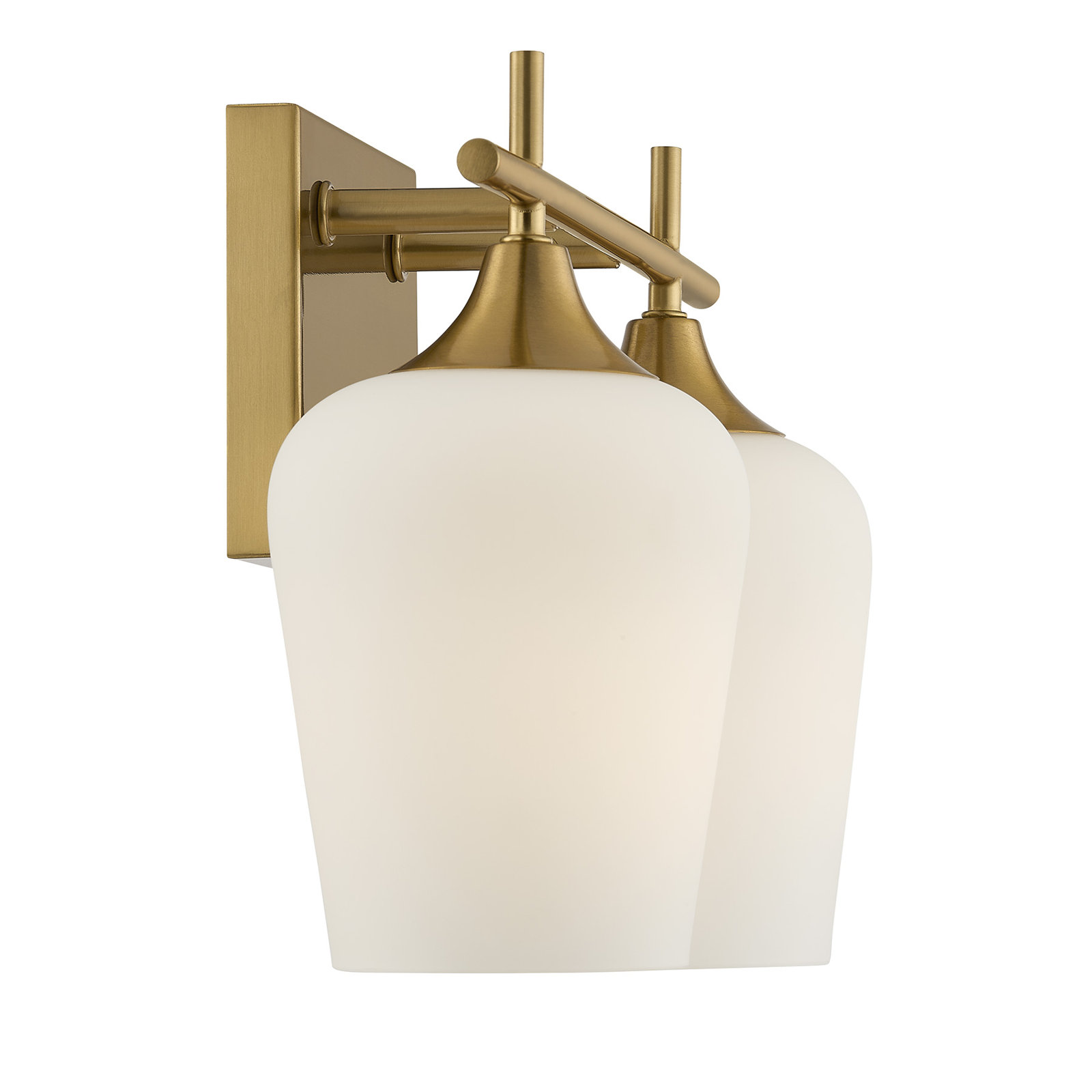 Breena Dimmable Vanity Light, Warm Brass, White