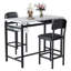 Ensemble de table de cuisine, table de salle à manger et chaises pour 2, ensemble de table de salle à manger 3 pièces avec 2 chaises rembourrées, ensemble de table de salle à manger de bar