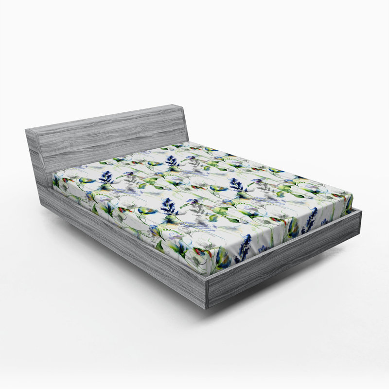 Microfiber Floral Fitted Sheet, Full Fitted Sheet