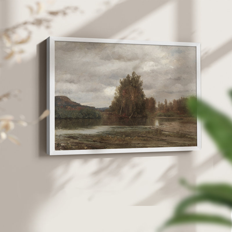 Paysages rétro-CDXC - reproduction encadrée, H 22 po x l 28 po, Blanc