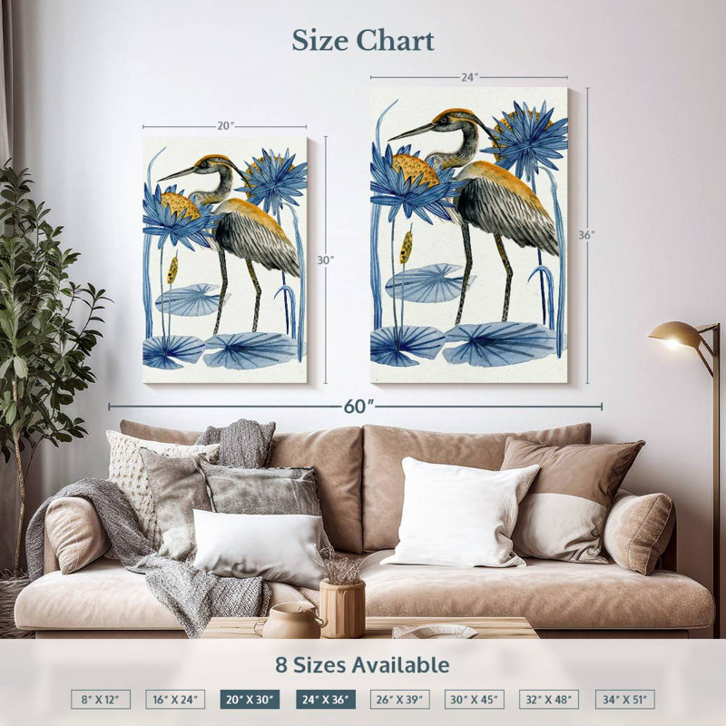 Brampt Heron Pond I, 36" H x 24" W