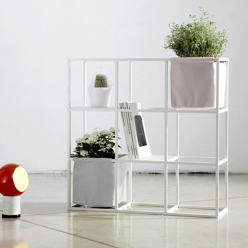 IPot 62.5cm H x 62.5cm W Steel Etagere Bookcase, White