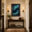 Art mural sur toile bleu sarcelle Koi-1019896610