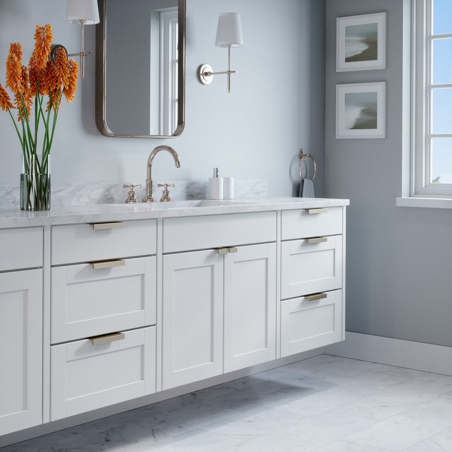Martin Edge Cabinet Pull, Satin Nickel, 3"