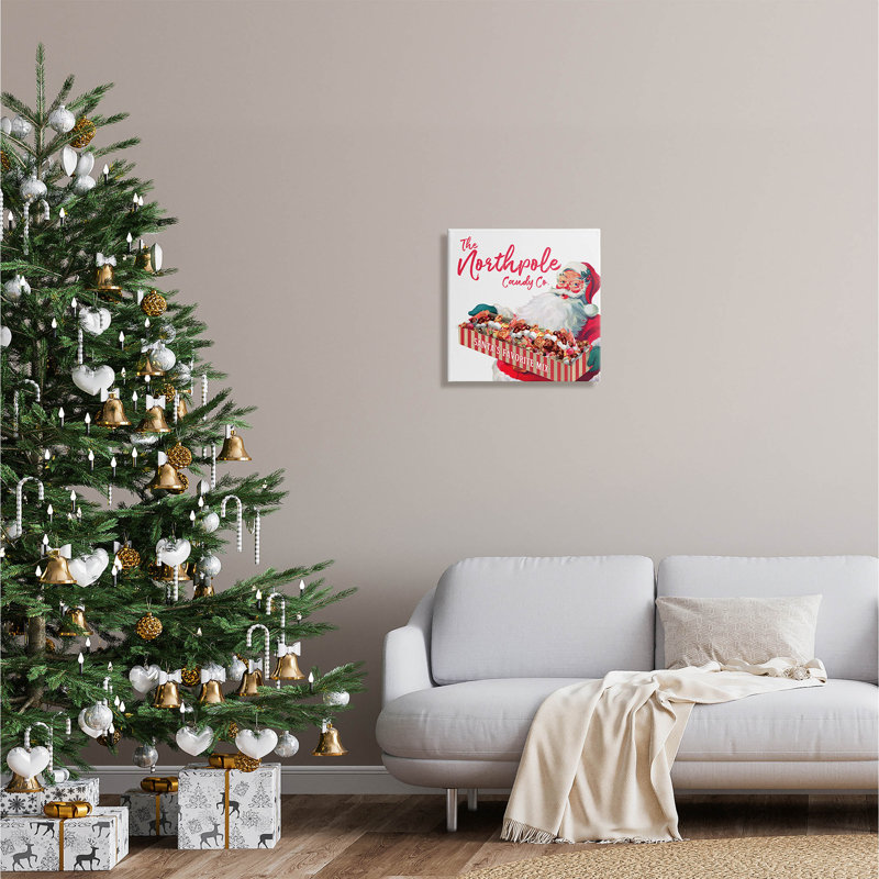 Art rétro sur toile Northpole Candy par le samedi soir, H 17 po x l 17 po x P 1,5 po