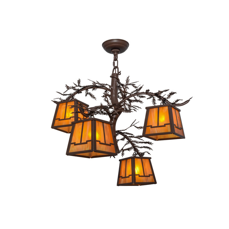 Lustre 4 lumières à abat-jour Thanos