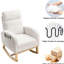Chaise berçante à la mode, rembourrage doux, construction avec chaise haute élégante à compartiments latéraux, couleur, rembourrage