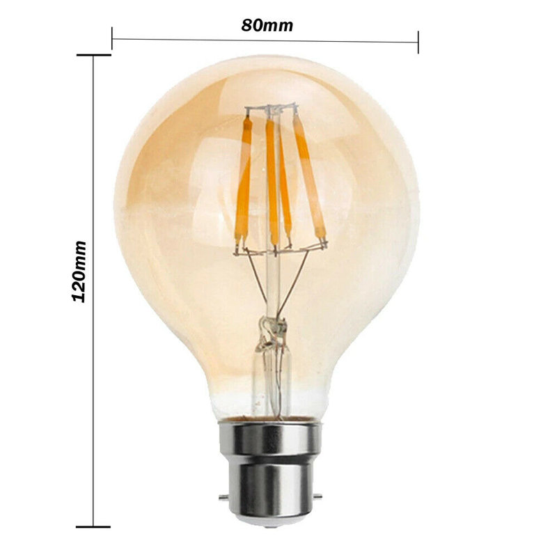 G80 LED Dimmable B22 4W Bulb 5 Pack
