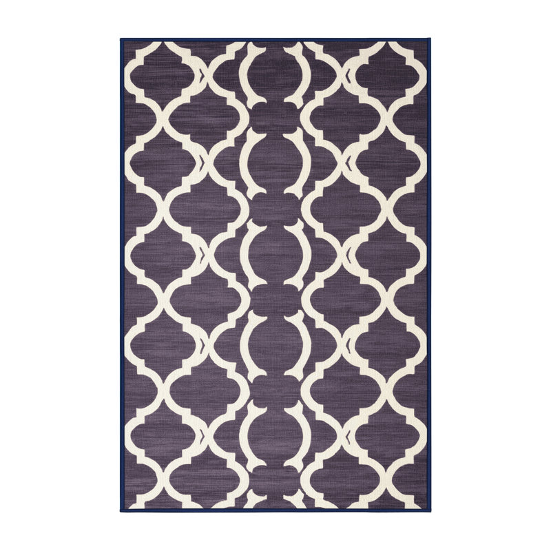 Tapis mauve lavable à la machine, Rectangulaire 2 pi x 3 pi