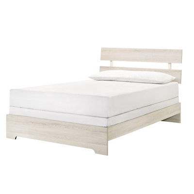 Rustic Twin Platform Bed Frame, White Wash Finish, Contemporary Aesthetic, Wood, For Bedroom Youth Bed, Low - Profile Wood Construction, Finish
