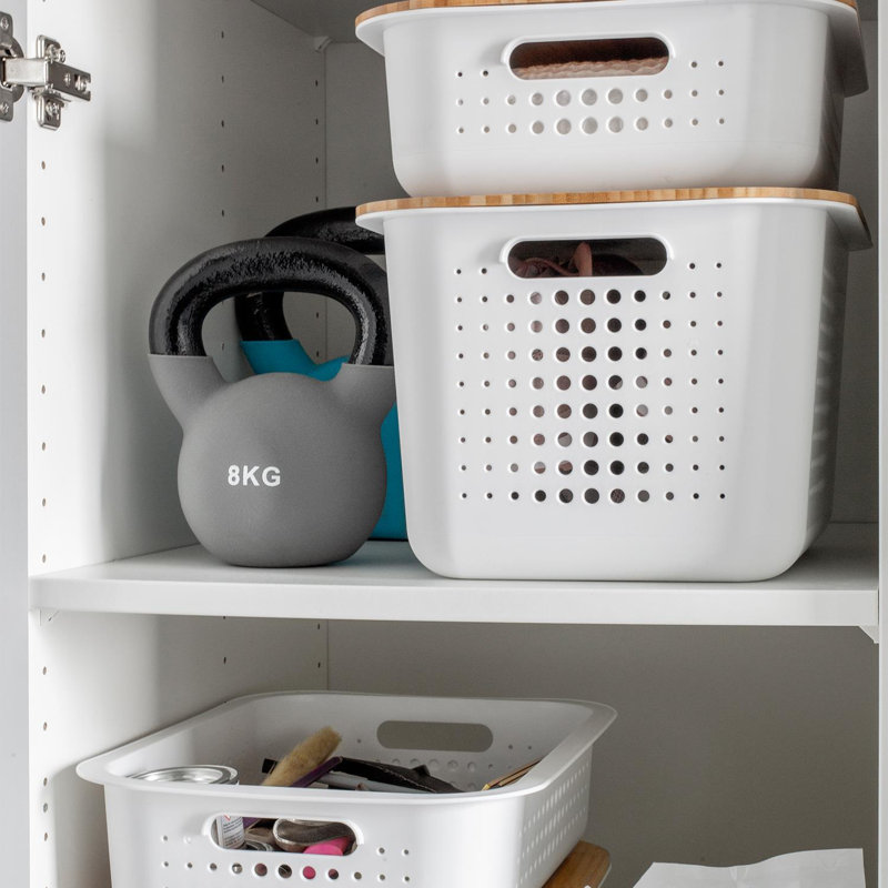 SmartStore Plastic Decorative Bin, White