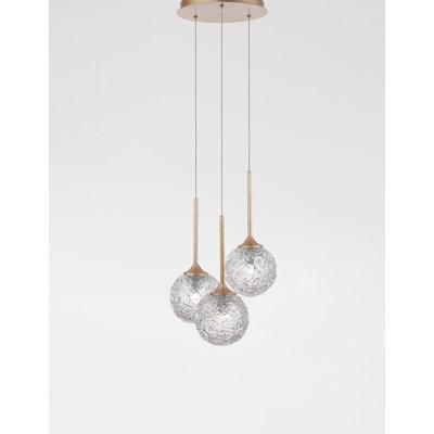 3 - Light Brushed Gold Cluster Pendant