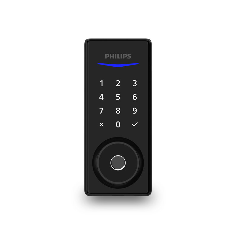 Fingerprint Keyed Electronic Smart Door Lock Deadbolt with Capacitive Touchpad, Matte Black