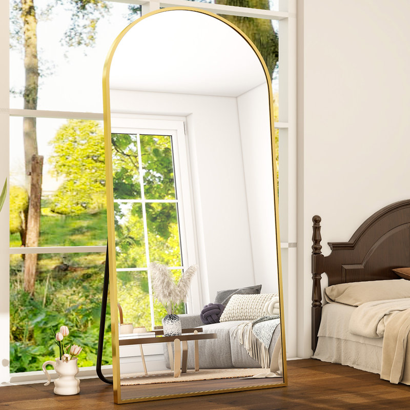 Miroirs muraux surdimensionnés arqués, Doré, 77 po x 38 po