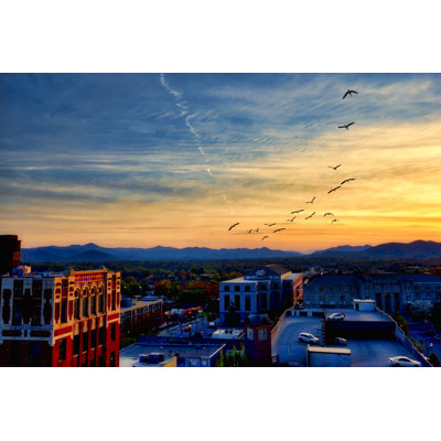 Frisby Sunset In Asheville by Aceshot - Wrapped Canvas Print