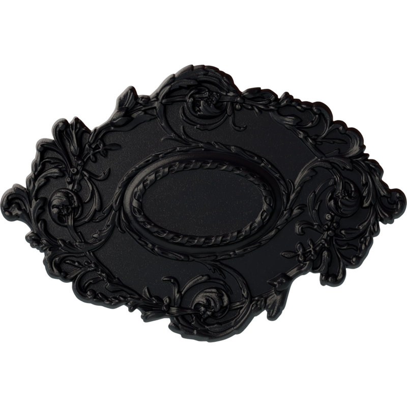Médaillon de plafond à feuilles fluides l 30 3/8 po x H 20 3/4 po x P 1 po Kinsley, Gris acier