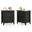 Table de chevet moderne avec rangement 2 tiroirs et pieds de support pour chambre blanche-1667364032