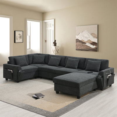 128*67" U Shaped Sectional Sofa