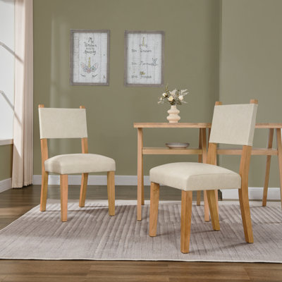 Wexford Collection Dining Chairs Set Of 2, Traditional Accent Side Chair With Upholstered, Armless Kitchen Chair With Wood Leg