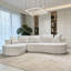 Ensemble de canapé modulaire courbé 2 pièces avec coussins, mobilier de salon ergonomique minimaliste, sièges modernes, sans assemblage, canapé et méridienne, beige-506728418