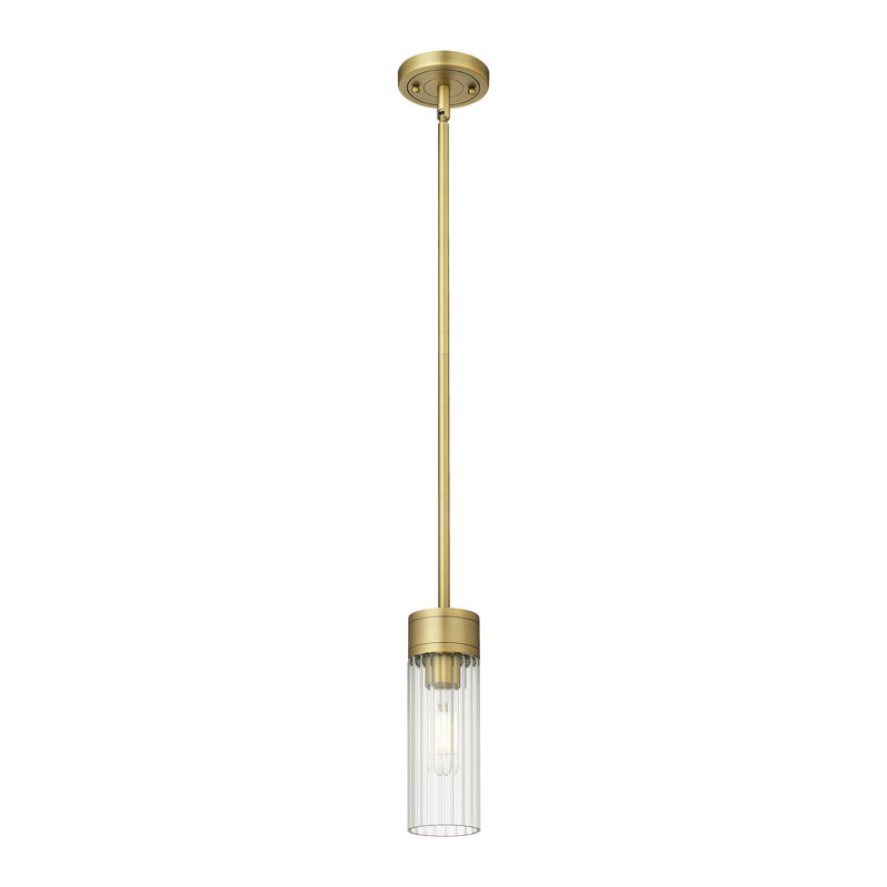 Luminaire suspendu 8 lumières Empire, Transparent, H 9,63 po x l 3,13 po x P 3,13 po, Nickel poli