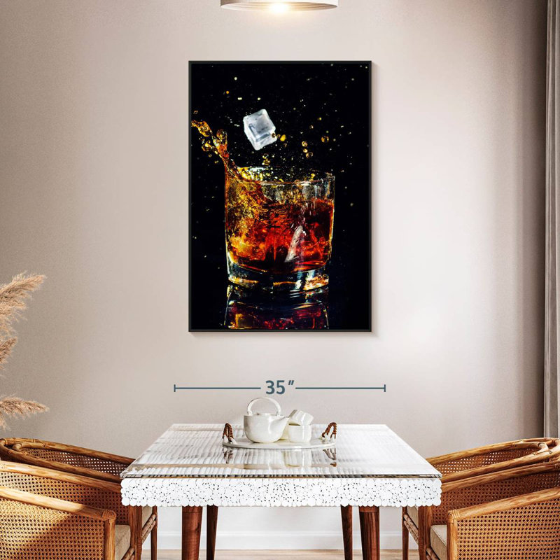 Iced Whiskey, 31" X 46", Floating Frame Black