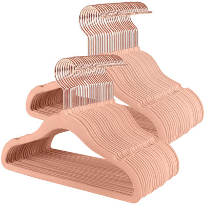 Ensemble de 50 cintres pour bébé, cintres pour enfants, 11,8 po x 8,1 po, crochets pivotants à 360 °, cintres peu encombrants, cintres en velours, antidérapants