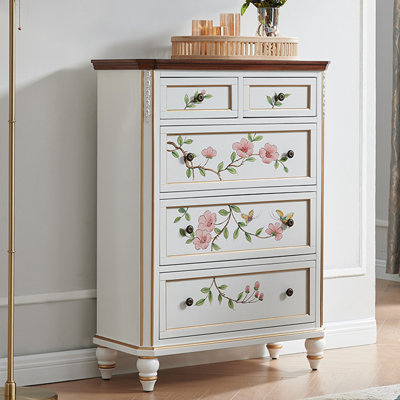 White Solid Wood Accent Cabinet