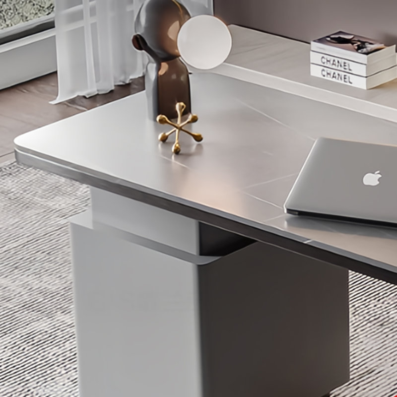 Bureau minimaliste de style italien, H 29,53 po x l 62,99 po x P 27,56 po, Noir