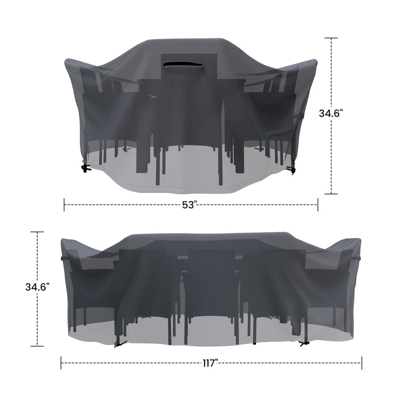Housse pour ensemble repas d'extérieur rectangulaire Hailee