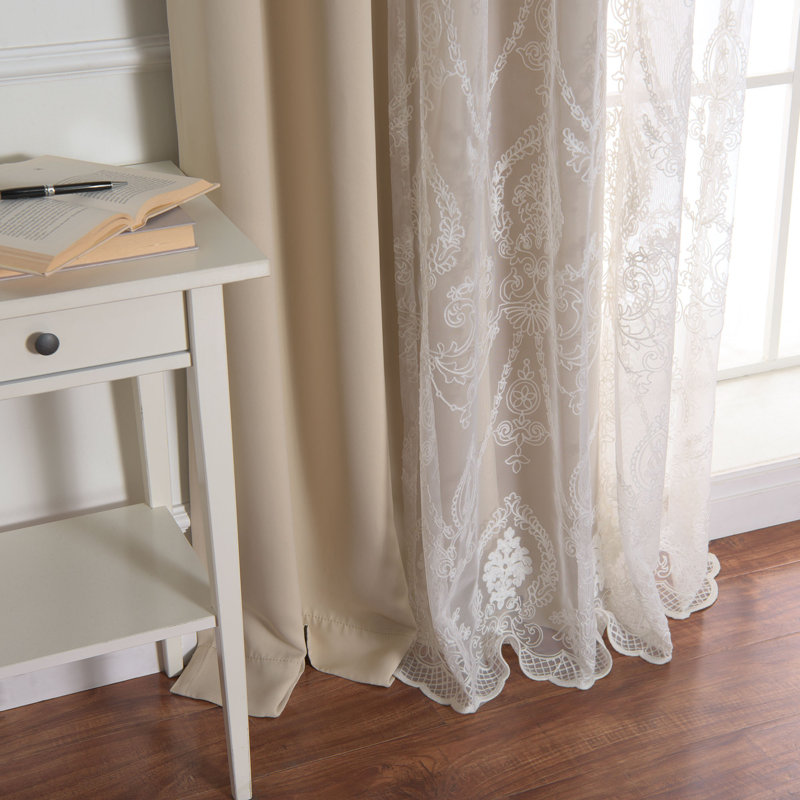 Portishead Room Darkening Curtain, 52" W x 84" L, Beige