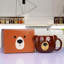 Adorable tasse en céramique en forme d'ours de 14 oz - (16 oz maximum) adorable, lavable au lave-vaisselle et au micro-ondes