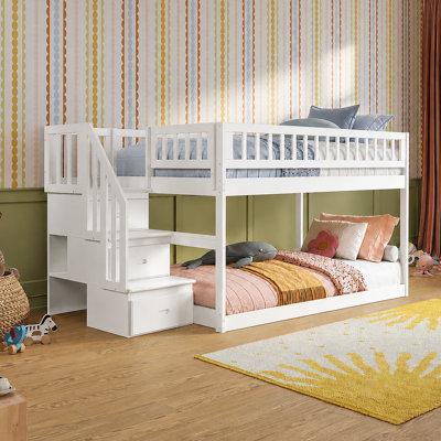 Malibu Wood Low Staircase Bunk Bed